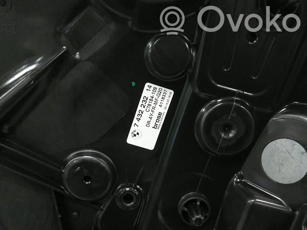 BMW 3 G20 G21 Mechanizm podnoszenia szyby przedniej bez silnika 