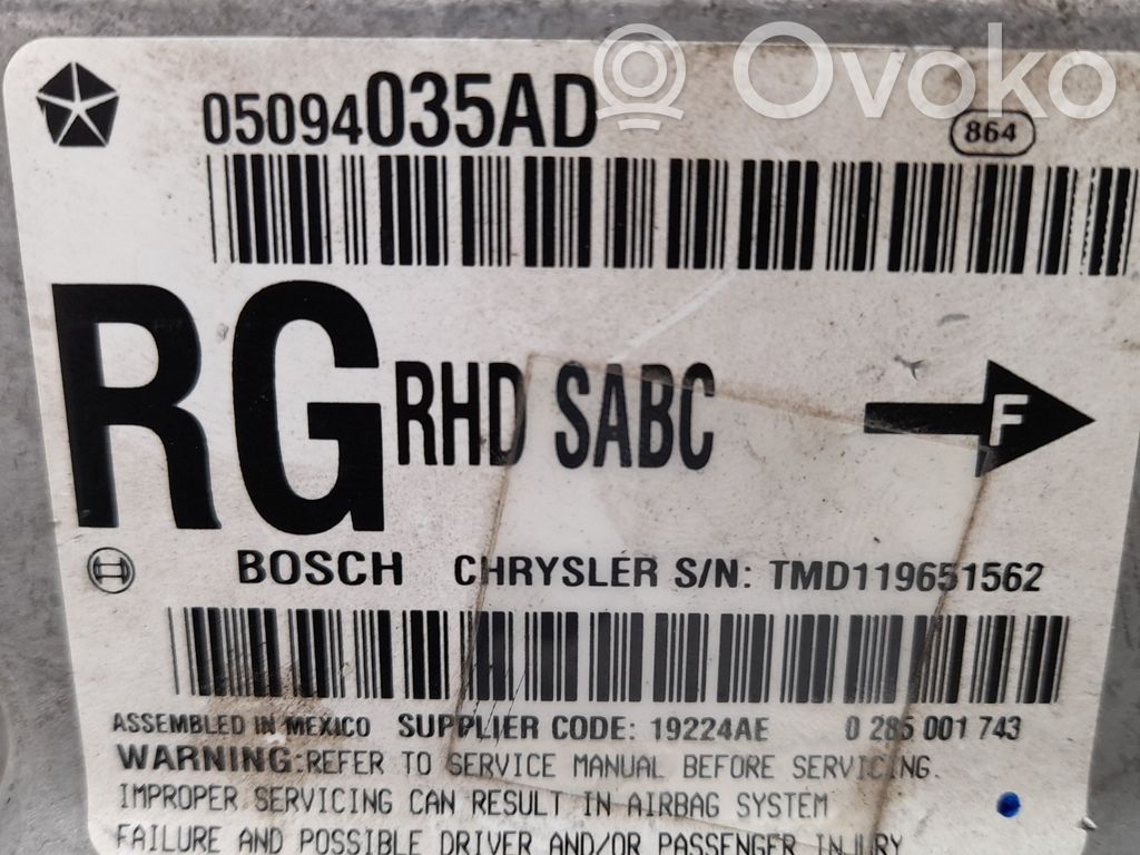 Centralina/modulo airbag   05094035AD