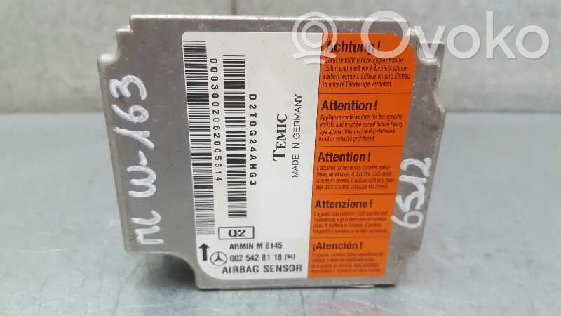 Mercedes-Benz ML W163 Centralina/modulo airbag 