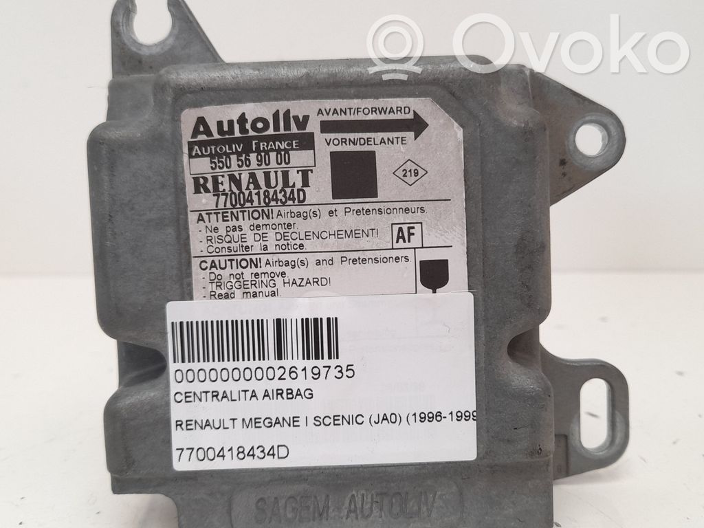 Unidad de control/módulo del Airbag   7700418434D