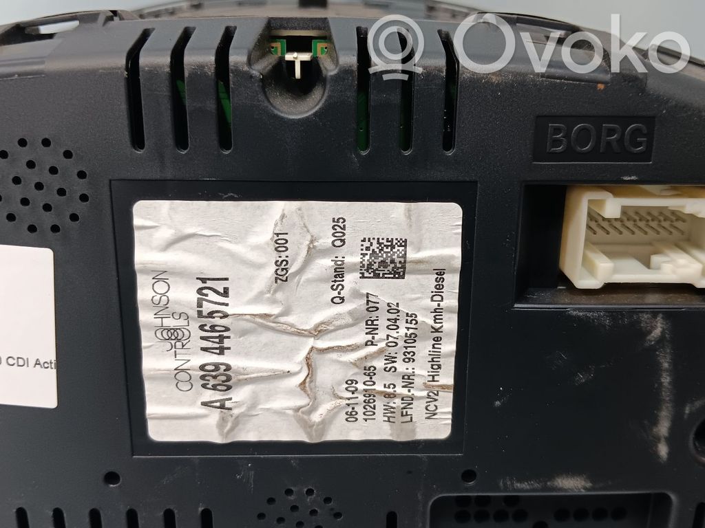 Mercedes-Benz Vito Viano W639 Geschwindigkeitsmesser Cockpit