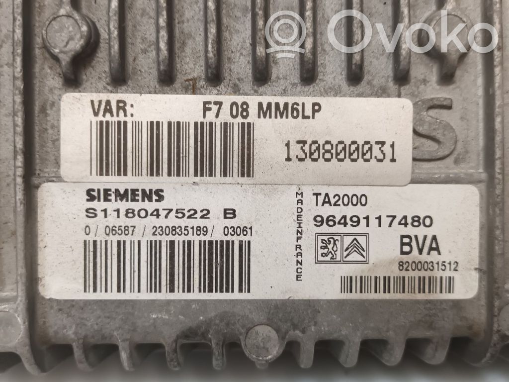Module de contrôle de boîte de vitesses ECU   9649117480