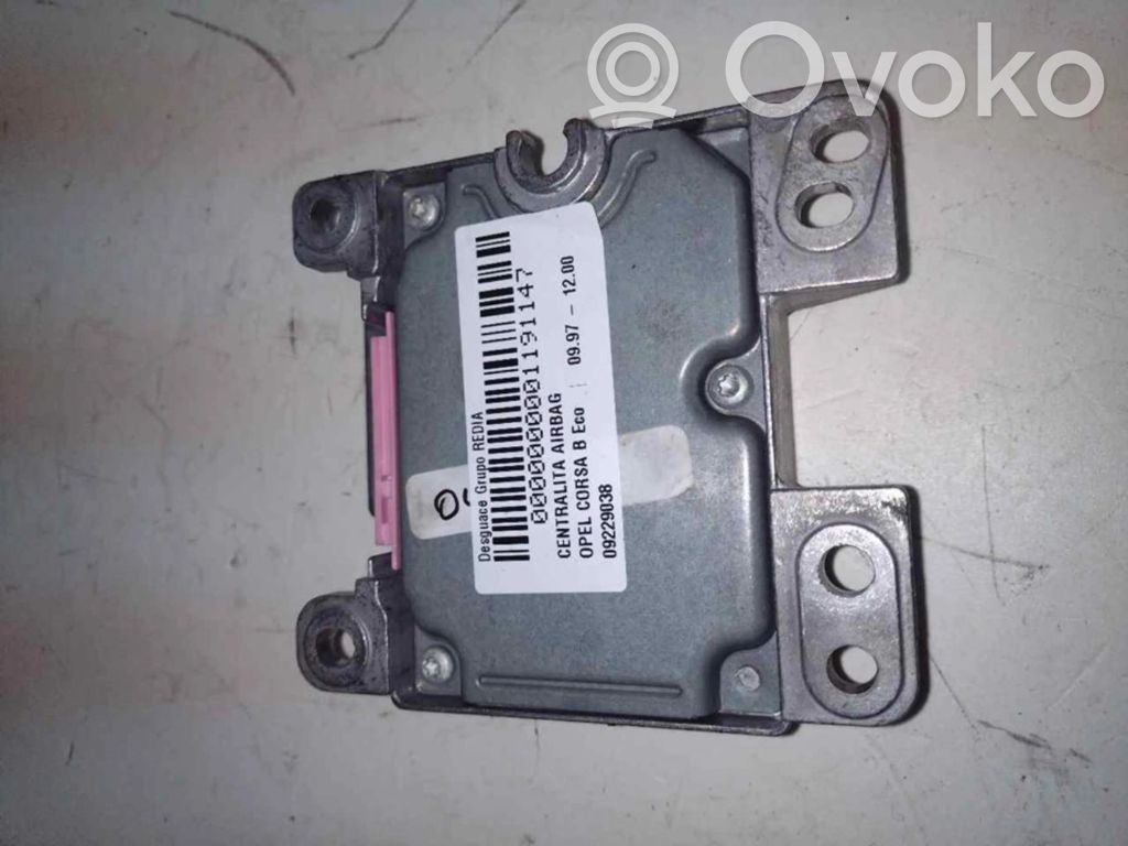 Module de contrôle airbag   09229038