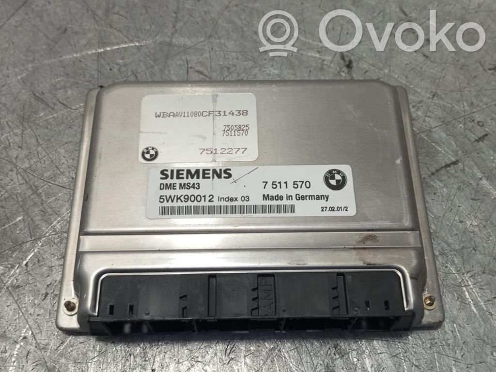 BMW 3 E46 Unité de commande, module ECU de moteur 