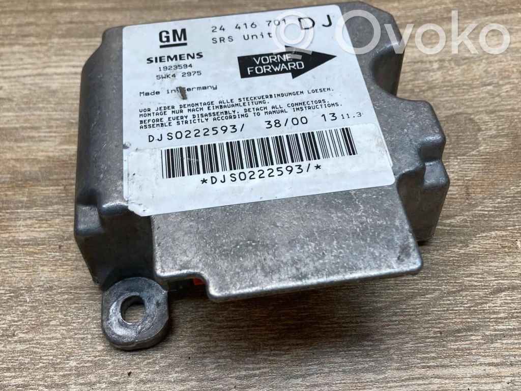 Unidad de control/módulo del Airbag   24416701,1923594