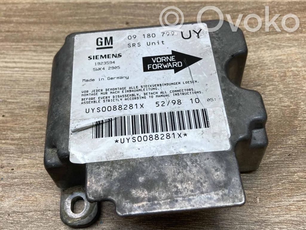 Centralina/modulo airbag   09180799,1923594