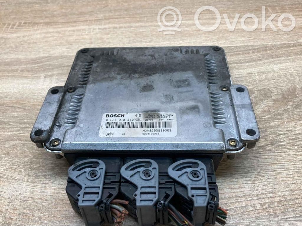 Engine control unit/module ECU   0281010819,8200039569,WITHPLUG