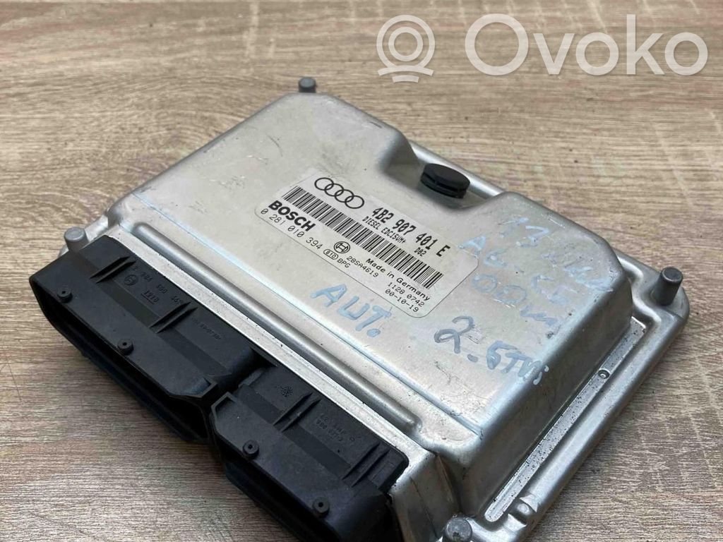 Engine control unit/module ECU   4B2907401E,0281010394