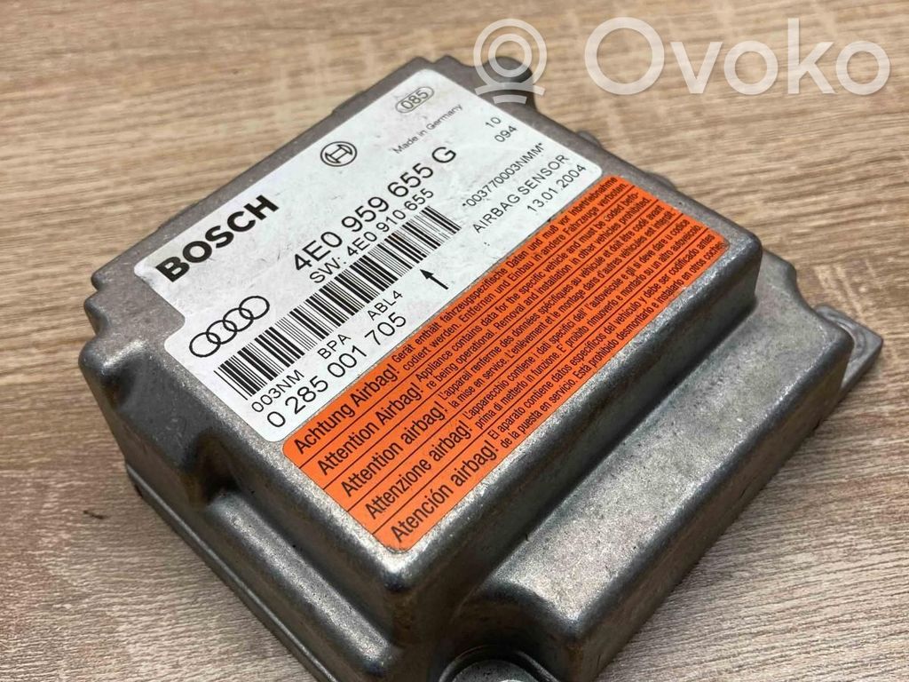 Unidad de control/módulo del Airbag   4E0959655G,4E0910655,0285001705