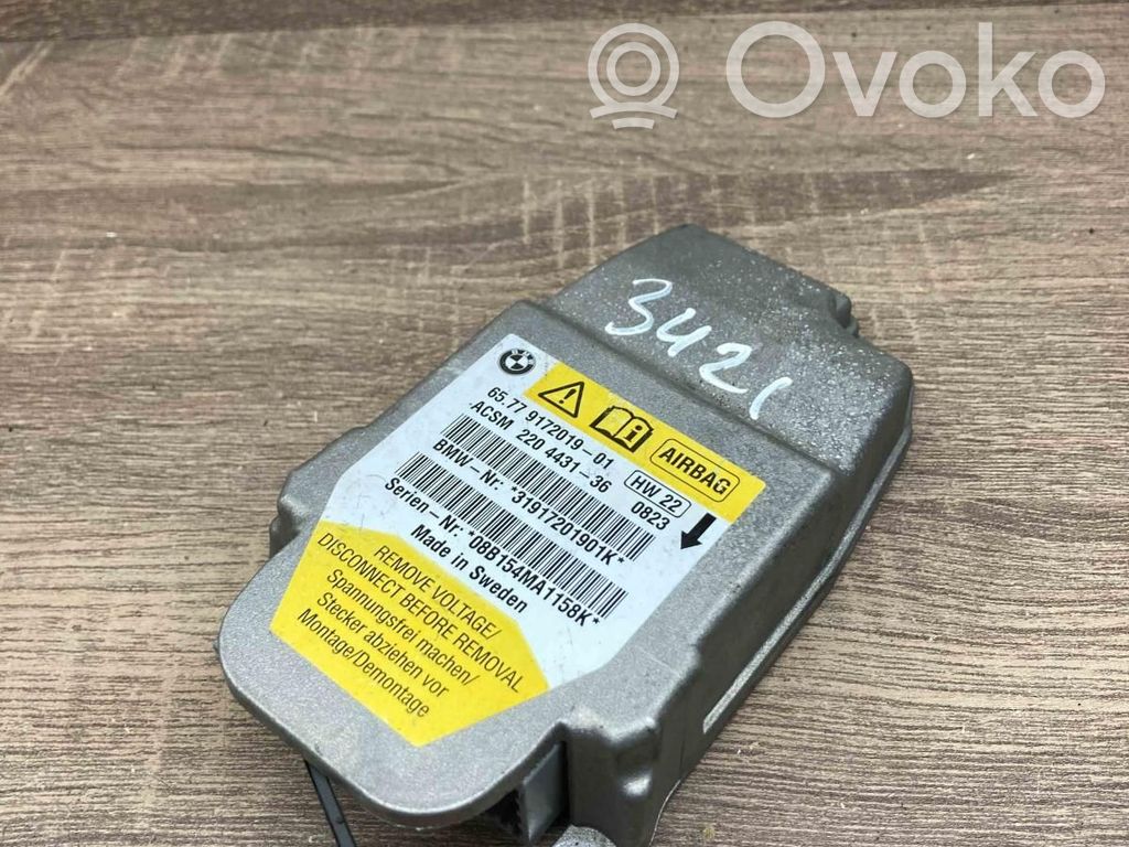 Unidad de control/módulo del Airbag   9172019,2204431