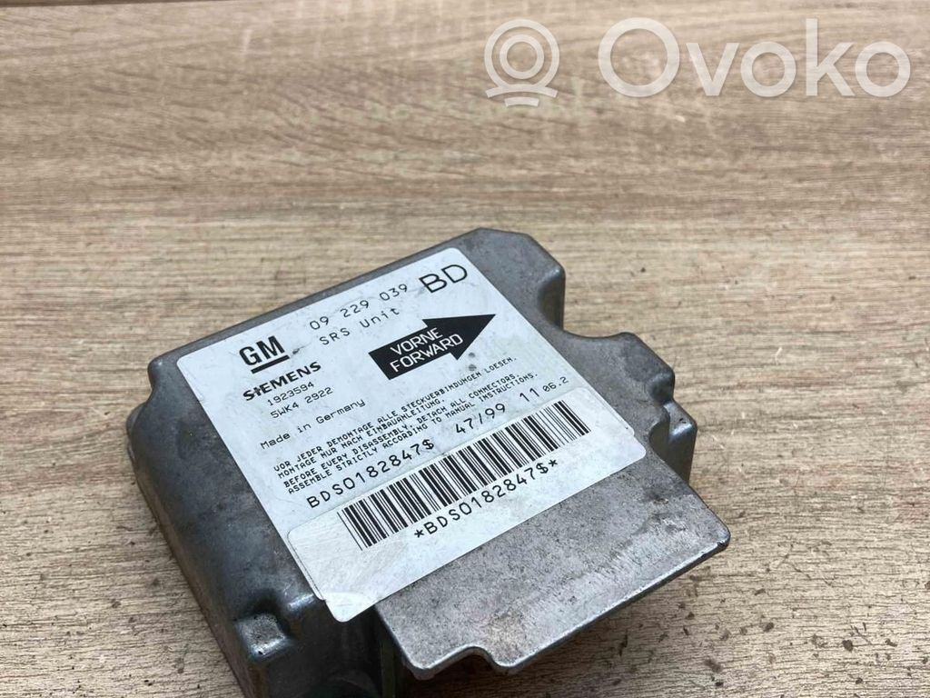 Opel Vectra B Unitate/modul de comandă airbaguri 