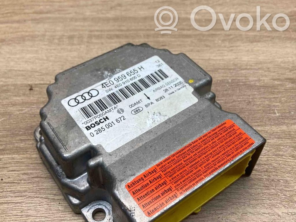 Audi A8 S8 D3 4E Centralina/modulo airbag 
