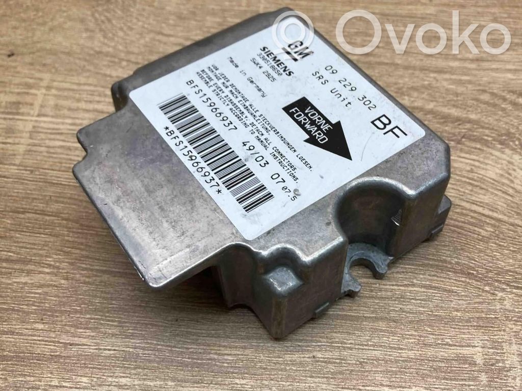 Centralina/modulo airbag   09229302,5WK42925
