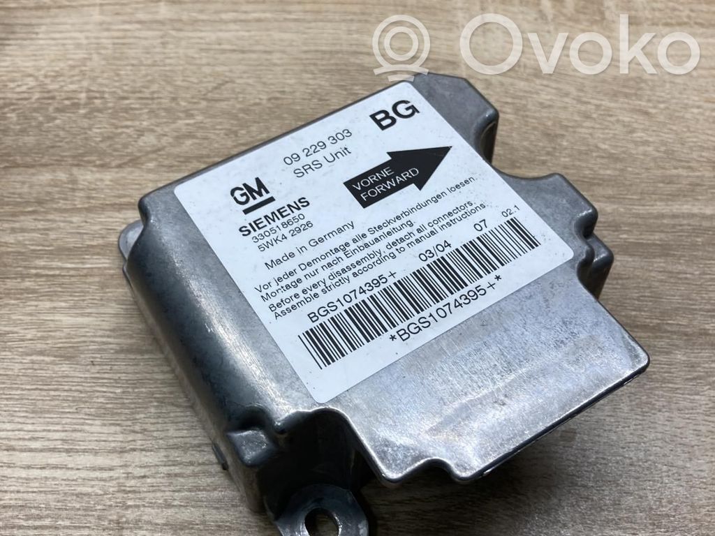 Opel Zafira A Centralina/modulo airbag 