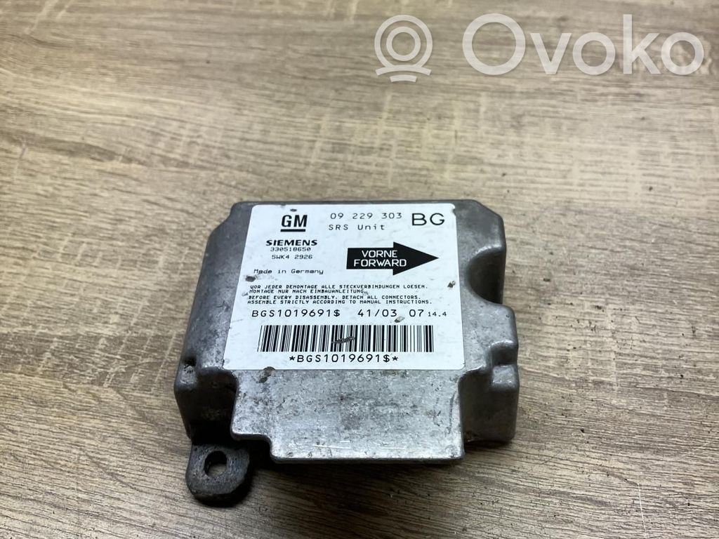 Opel Zafira A Unitate/modul de comandă airbaguri 