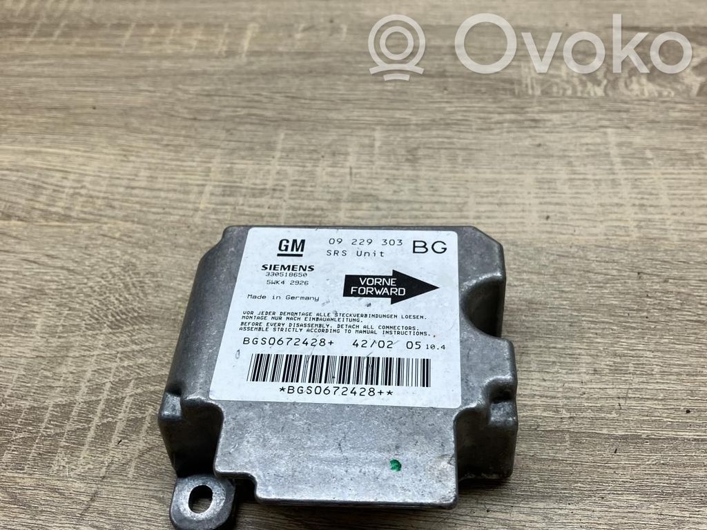 Opel Zafira A Unitate/modul de comandă airbaguri 