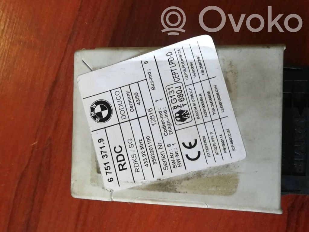 BMW X5 E53 Module de pression des pneus 