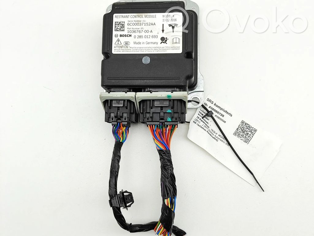Module de contrôle airbag   103676700A,0285012693