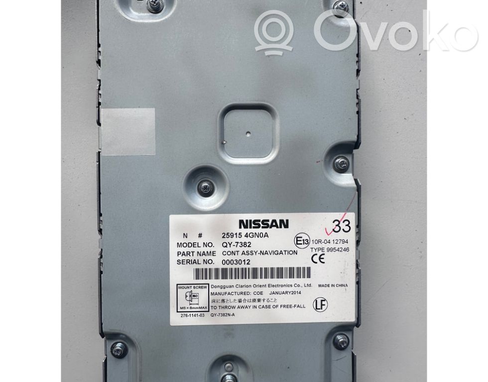 Infiniti Q50 GPS navigation control unit/module 