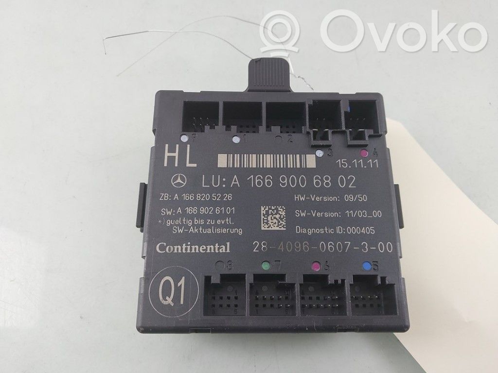 Mercedes-Benz ML W166 Centralina/modulo chiusura centralizzata portiere 