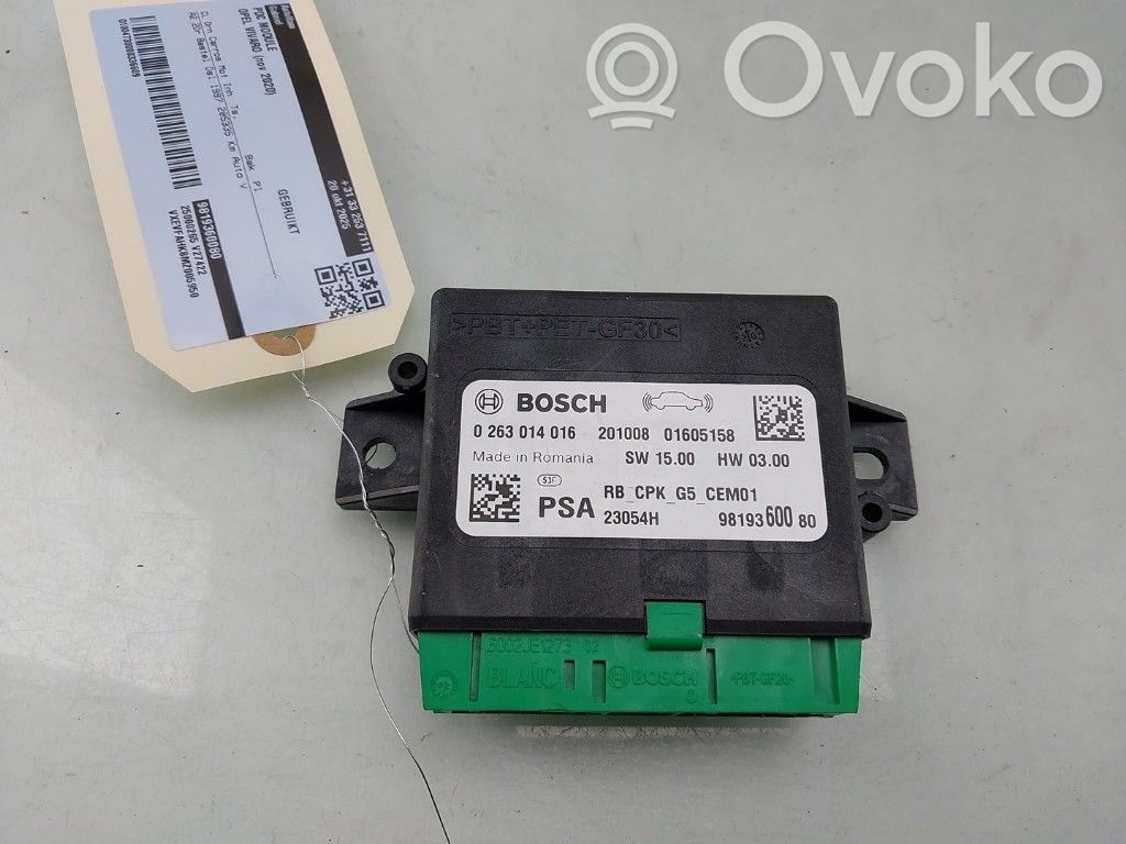Unité de commande, module PDC aide au stationnement   9819360080,0263014016,9819360080,0263014016,9819360080