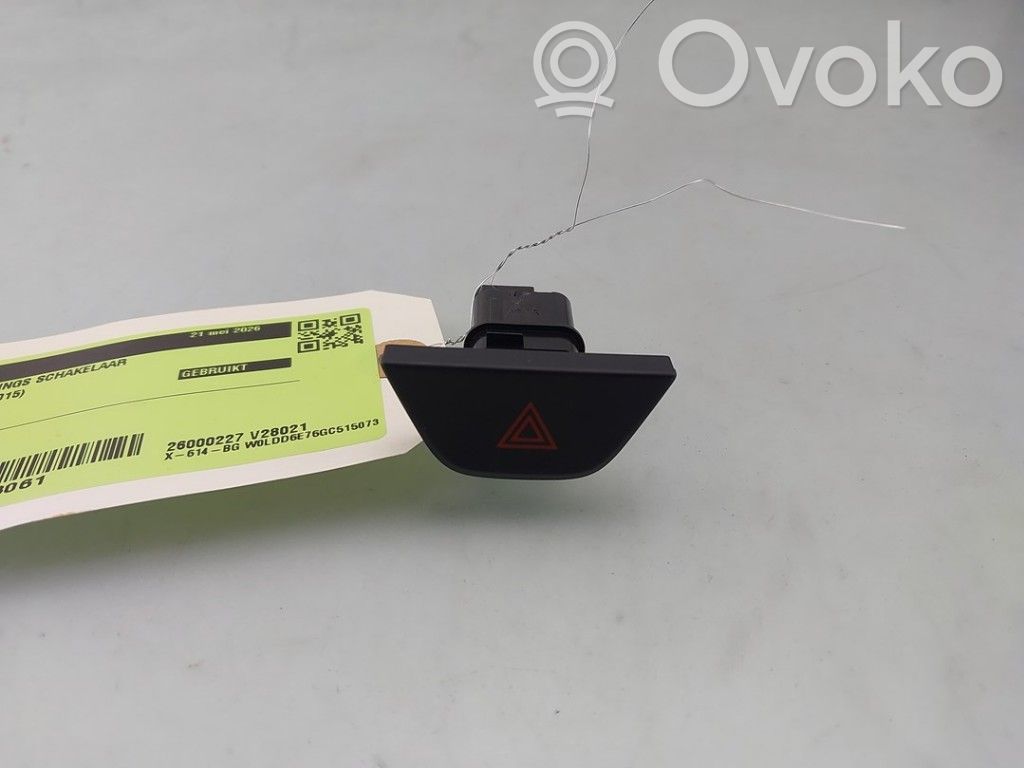 Opel Karl Botón interruptor de luz de peligro 