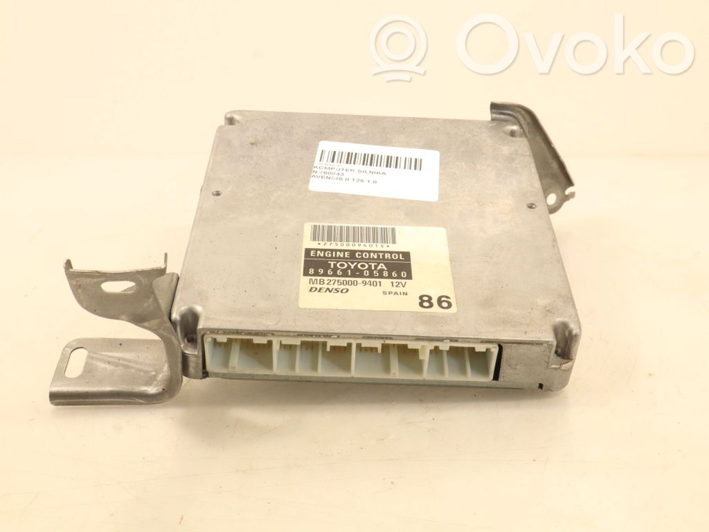 Toyota Avensis T250 Unité de commande, module ECU de moteur 