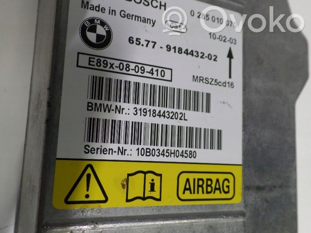 Module de contrôle airbag   9184432,0285010070,91844320285010070