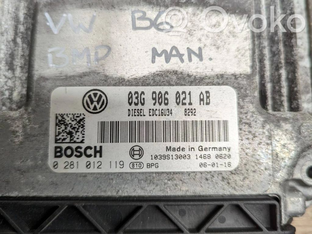 Engine control unit/module   03G906021AB,1039S13003,0281012119