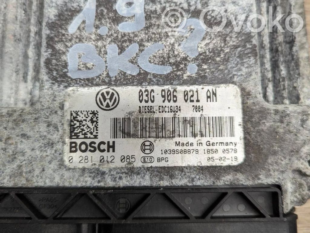Engine control unit/module   03G906021AN,1039S08879,0281012085
