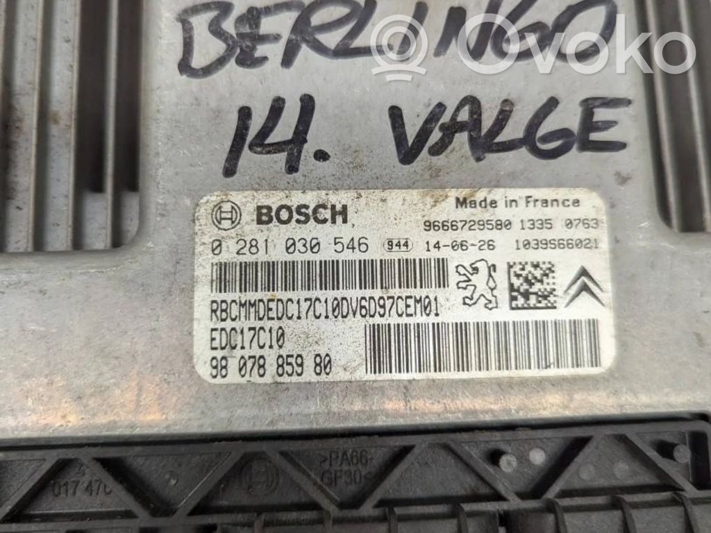 Unidad de control/módulo del motor   9807885980,9666729580,0281030546
