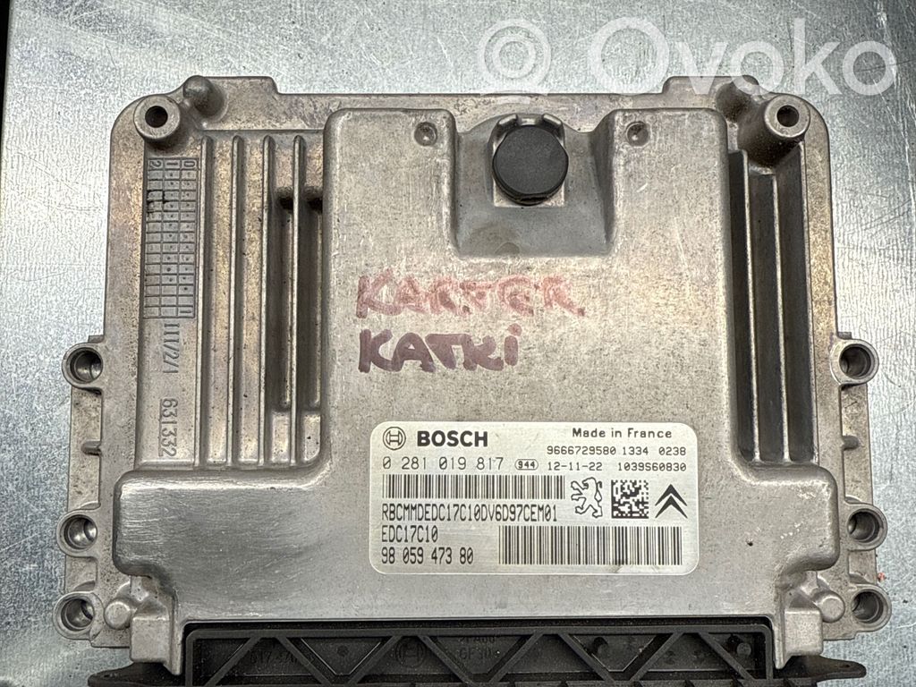 Engine control unit/module   9666729580,0281019817,9805947380