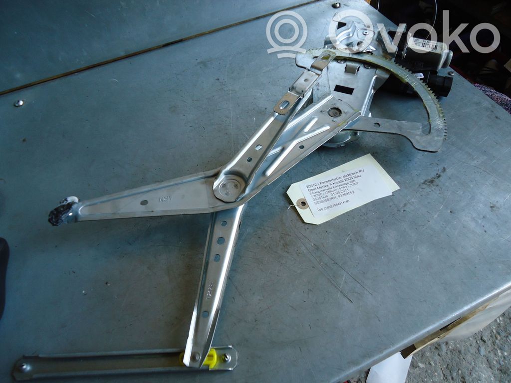 Opel Meriva A Meccanismo di sollevamento del finestrino anteriore senza motorino 
