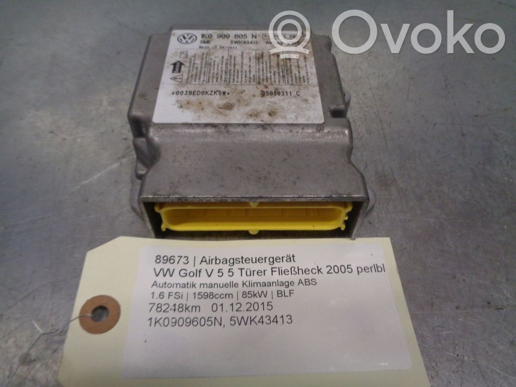 Volkswagen Golf Plus Unitate/modul de comandă airbaguri 