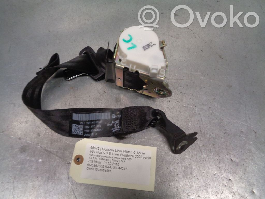 Volkswagen Golf Plus Centură spate 