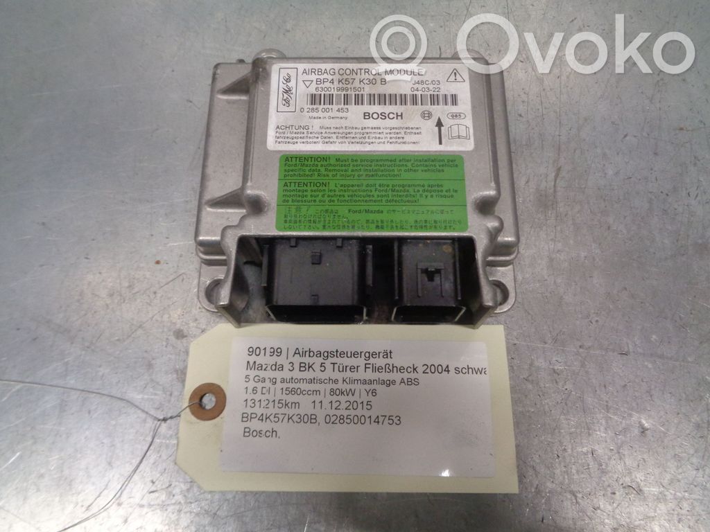 Centralina/modulo airbag   BP4K57K30B,BP4K57K30B,02850014753,02850014753,630019991501,BP4K57K30B