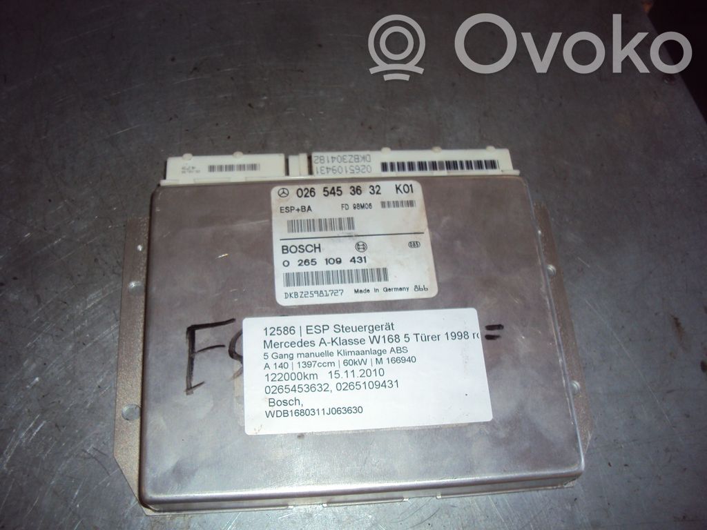 Mercedes-Benz A W168 Unitate control ESP (sistem de stabilitate) 