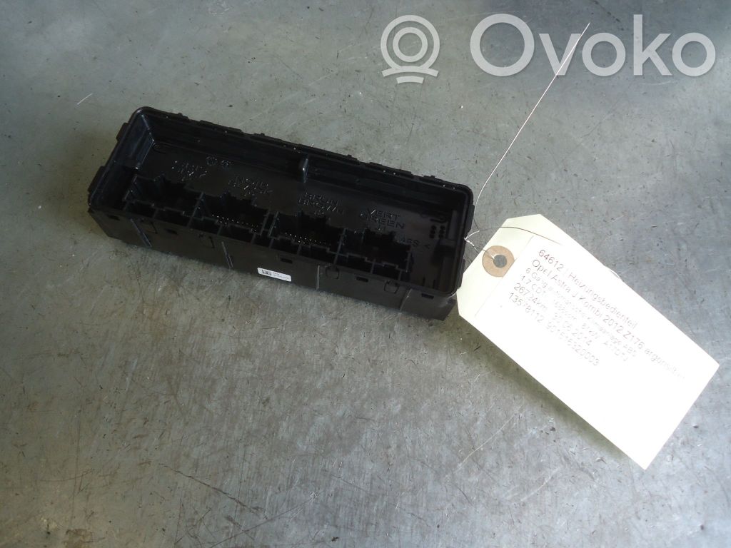 Opel Astra J Przełącznik / Włącznik nawiewu dmuchawy 
