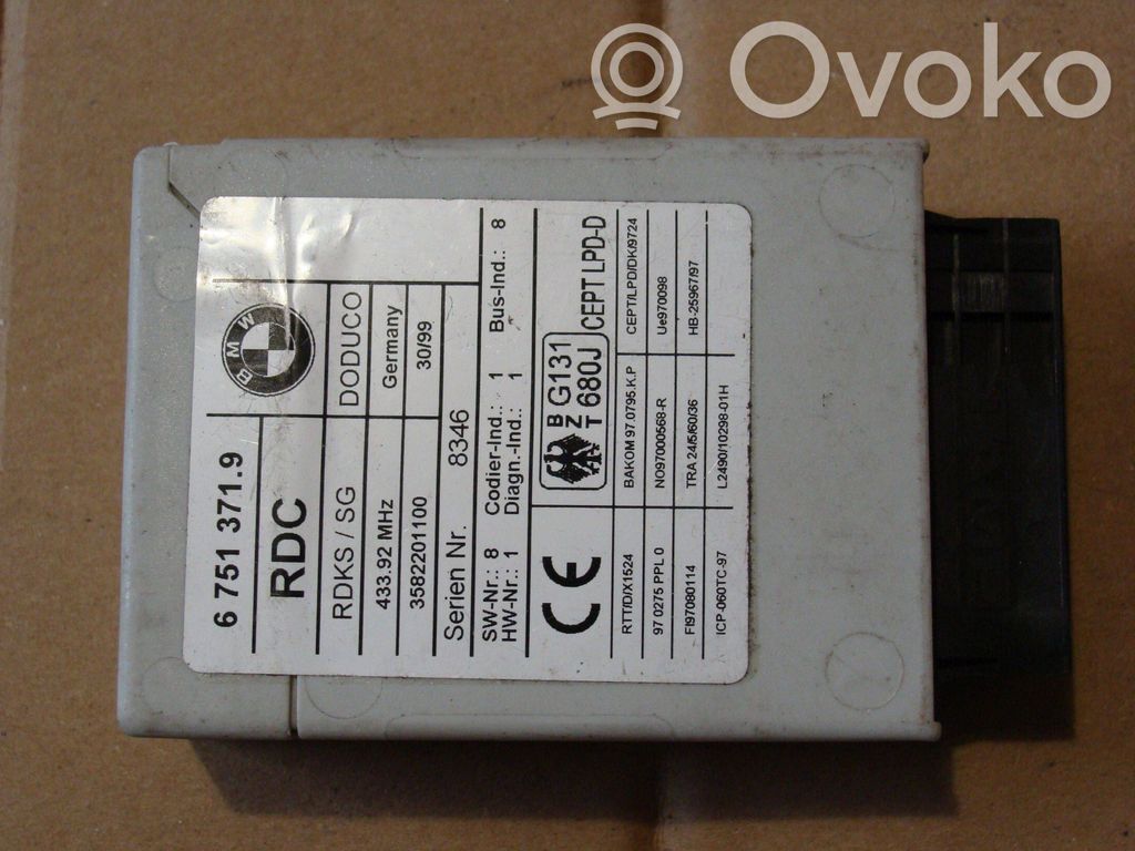 BMW 5 E39 Module de pression des pneus 
