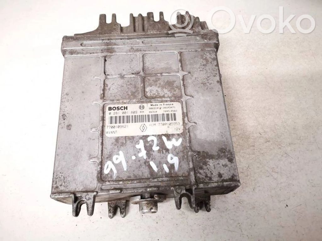 Unidad de control/módulo del motor   7700109621,0281001809,0281001809,7700109621,HOM7700105953