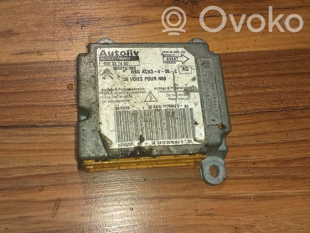 Unidad de control/módulo del Airbag   602327400,9650137080,602327400,9650137080