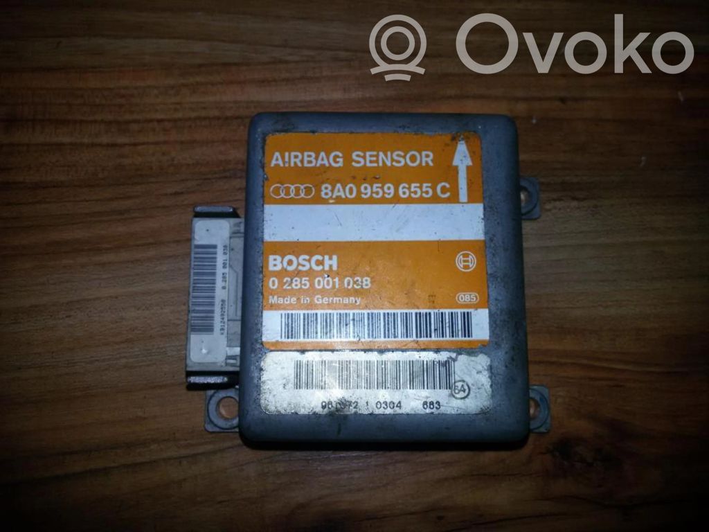 Sterownik / Moduł Airbag   8A0959655C,0285001038,0285001038,8A0959655C