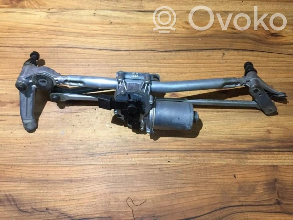 Front wiper linkage and motor