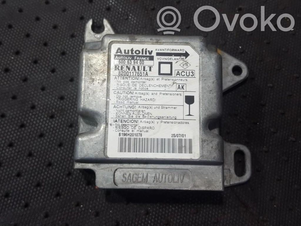 Renault Megane I Sterownik / Moduł Airbag 