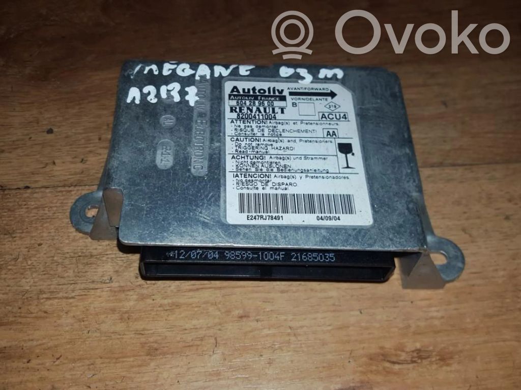 Centralina/modulo airbag   8200411004,604289600,604289600,8200411004