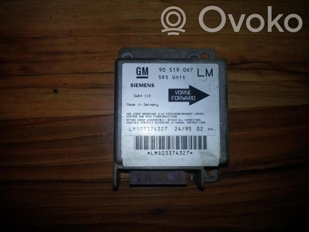 Sterownik / Moduł Airbag   90519067,LMS03374327,90519067,LMS03374327