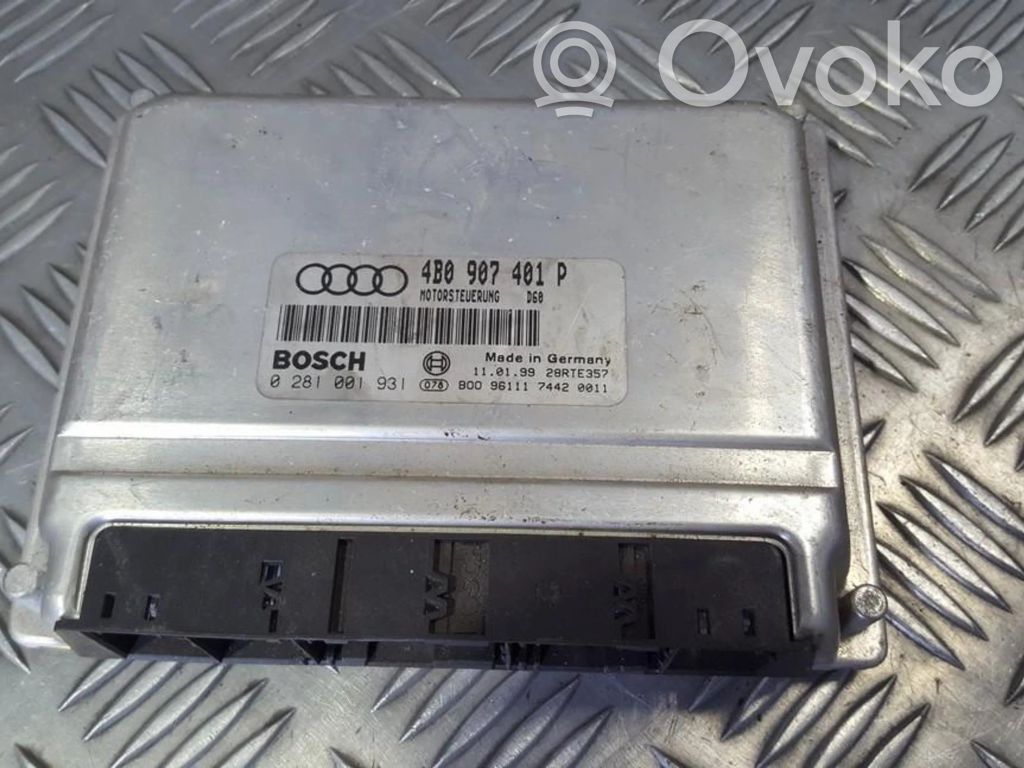 Unidad de control/módulo del motor   4B0907401P,0281001931,0281001931,4B0907401P