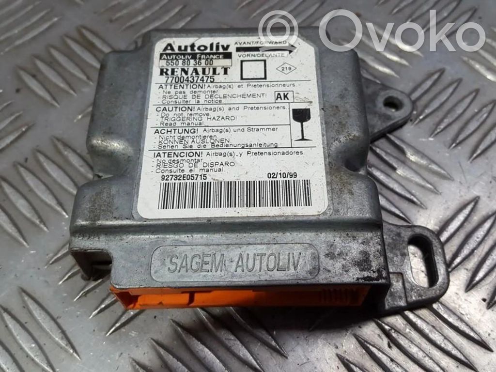Centralina/modulo airbag   7700437475,550803600,550803600,7700437475