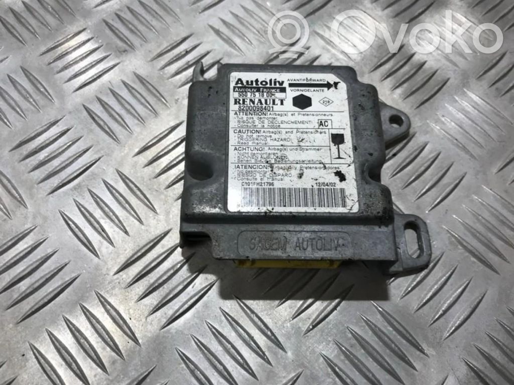 Centralina/modulo airbag   8200098401,550751800,550751800,8200098401