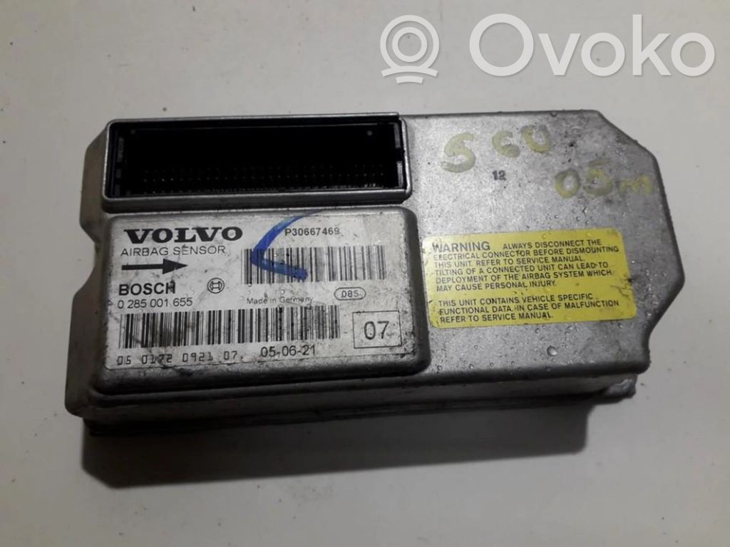 Module de contrôle airbag   0285001655,P30667469,0285001655,P30667469